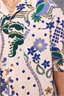 Рубашка свободного кроя с принтом и отложным воротником артикул 148923449