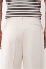 Элегантные льняные брюки с широкими брючинами и складками артикул 153018274