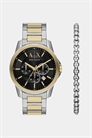 Комплект часов с хронографом из нержавеющей стали двухцветного исполнения с браслетом артикул 141945737