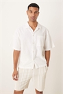 Рубашка с короткими рукавами из смесовой ткани с льном от Eli артикул 148684508