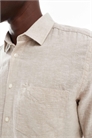 Рубашка с длинными рукавами из смешанного льна, прямой крой артикул 140414642