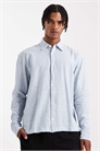 Льняная рубашка с длинными рукавами артикул 149784235