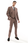 Приталенный пиджак коричневого цвета артикул 132359341