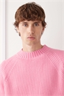 Свитер прямого кроя из трикотажа нежно-розового цвета артикул 149656613