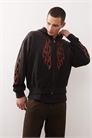 Худи на молнии с рисунком в виде пламени артикул 152803269