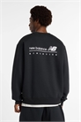 Свитшот с линейным графическим принтом из флиса, черный артикул 151428300
