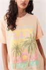 Футболка свободного кроя с принтом «Пляж на Бали» артикул 156367113