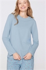 Топ с круглым вырезом и длинными рукавами из хлопка и модала артикул 156298797