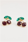 Серьги-гвоздики с вишневыми стразами артикул 153723839