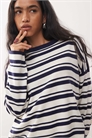 Свитер с полосками и круглым вырезом артикул 153791917