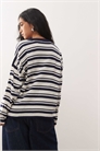 Свитер с полосками и круглым вырезом артикул 153791917
