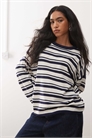 Свитер с полосками и круглым вырезом артикул 153791917