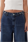 Джинсы с расклешенными штанинами и регулируемой талией артикул 155146236