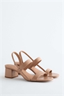 Сандалии на каблуке из натуральной кожи с ремешками артикул 156220562