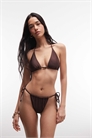 Бикини-трусики с боковыми завязками и отделкой из бусин артикул 152703654