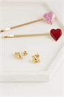 Серьги-гвоздики в форме сердца артикул 154852941