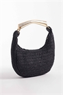 Соломенная сумка-мешок с золотой ручкой артикул 152383651
