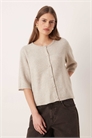 Вязаный кардиган с короткими рукавами и жемчужными пуговицами артикул 151864593