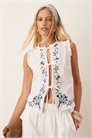 Блузка без рукавов с вышивкой co-ord артикул 144209397
