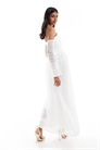 Свадебное макси-платье-корсет с кружевными рукавами артикул 147259079