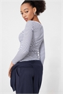 Топ с длинным рукавом и ребристой отделкой в стиле «боут» от Cot.rigata артикул 156299235