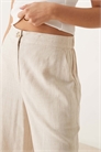 Брюки свободного кроя с прямыми брючинами из льна артикул 139958193