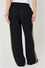 Брюки с широкими брючинами из смесовой ткани с льняной вкрапкой и боковой полосой артикул 155550346