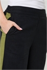 Брюки с широкими брючинами из смесовой ткани с льняной вкрапкой и боковой полосой артикул 155550346