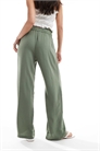 Льняные брюки с завышенной талией и широкими брючинами артикул 134087330