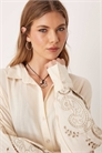 Рубашка-парео из смешанного льна с вышивкой в стиле блейк артикул 140465838