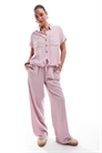 Рубашка из смешанного льна с завязками спереди co-ord артикул 144018661