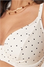 Мини-топ бикини с косточками в кремовом и черном цветах в горошек артикул 141008116