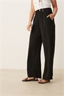 Брюки с широкими брючинами, имитирующие льняной материал, с завышенной талией артикул 140698856