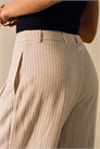 Штаны с широкими брючинами из льна с полосками кремового цвета артикул 140707702
