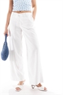 Низкопосадные льняные брюки свободного кроя артикул 144912719
