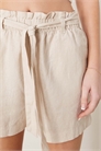 Шорты с завязкой на талии из смешанного льна кремового цвета артикул 140859901