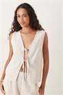 Жилет с завязками спереди из льна co-ord артикул 148266202