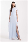 Макси-платье с шифоновой накидкой и боковым разрезом для подружки невесты артикул 153113244