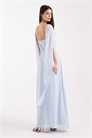 Макси-платье с шифоновой накидкой и боковым разрезом для подружки невесты артикул 153113244