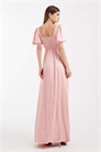 Макси-платье для подружки невесты с квадратным вырезом и рукавами-крылышками артикул 153576602