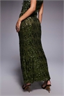 Макси-юбка из сетки с пайетками, зеленого цвета артикул 154833123