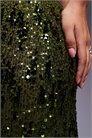 Макси-юбка из сетки с пайетками, зеленого цвета артикул 154833123