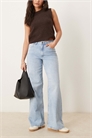 Джинсы с высокой талией и широкими брючинами артикул 139983204