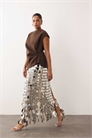 Юбка средней длины с бахромой из пайеток в стиле «Curve Futurist» артикул 150075497