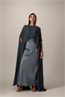 Плиссированное гибридное платье-накидка макси артикул 148917452