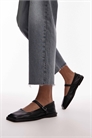 Кожаные балетки Betty с квадратным носком, черного цвета артикул 134954157