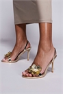 Сандалии Ladybug с цветочным принтом на среднем каблуке артикул 140290924