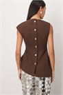 Топ с зауженной талией и пуговицами артикул 148808263