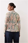 Топ с высоким воротником и длинными рукавами из сетчатой ткани премиум-класса с абстрактным цветочным принтом артикул 151785321
