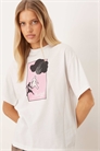 Футболка с принтом Rosie белого цвета артикул 153116527